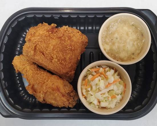 Order 2 piece Fried Chicken Drum & Thigh Meal food online from Lucky California store, Danville on bringmethat.com