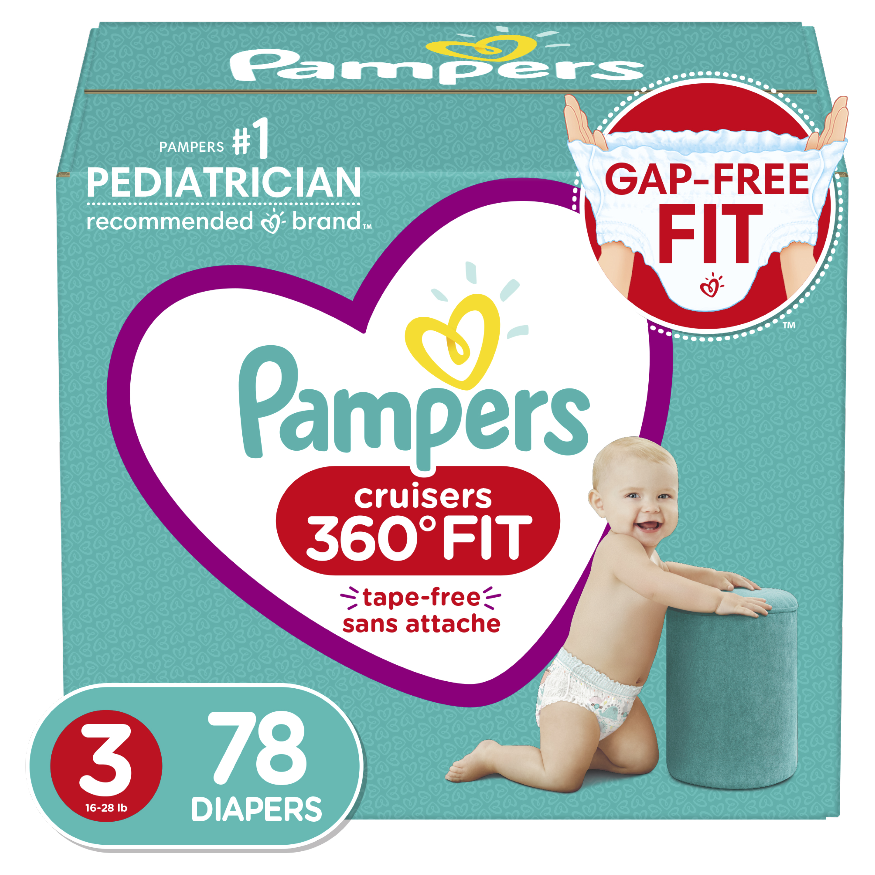 Order Pampers Cruisers 360 Diapers - Size 3, 78 ct food online from Rite Aid store, Cathedral City on bringmethat.com