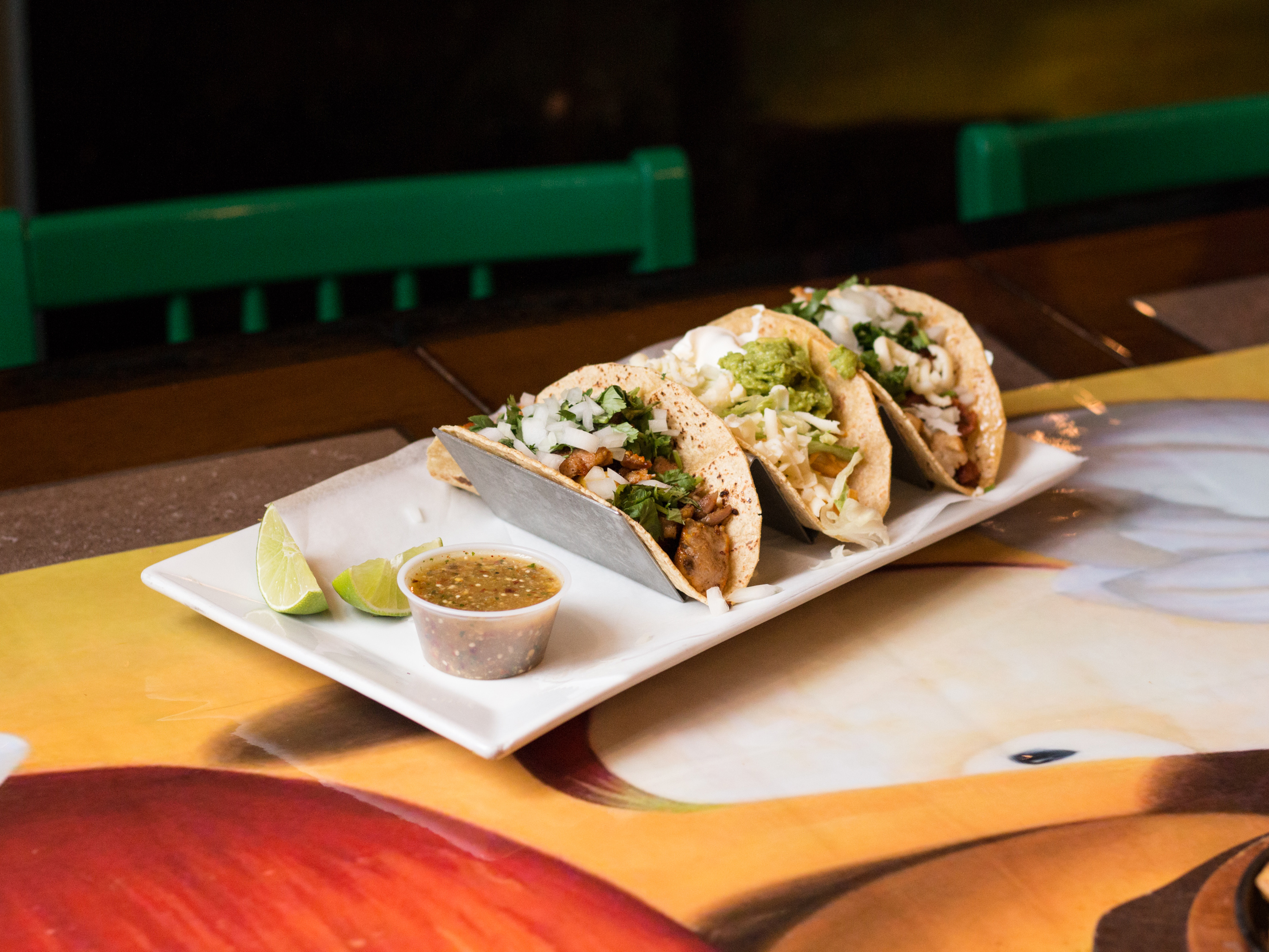 Order Trio Tacos food online from El Patron Mexican Grill & Cantina store, Albany on bringmethat.com