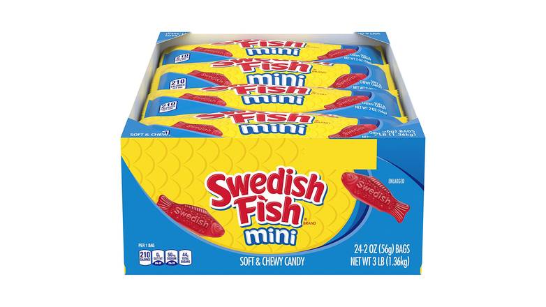 Order Swedish Fish Mini Soft & Chewy Candy - 24 Ct food online from Trumbull Mobil store, Trumbull on bringmethat.com