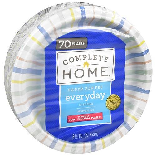 Order Complete Home Paper Plates Everyday 8 3/8" 8-3/8 in (21.3 cm) - 70.0 ea food online from Walgreens store, Tuscaloosa on bringmethat.com