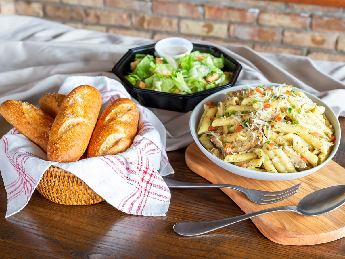 Order Pasta Night for 4 food online from La Madeleine store, Fort Worth on bringmethat.com