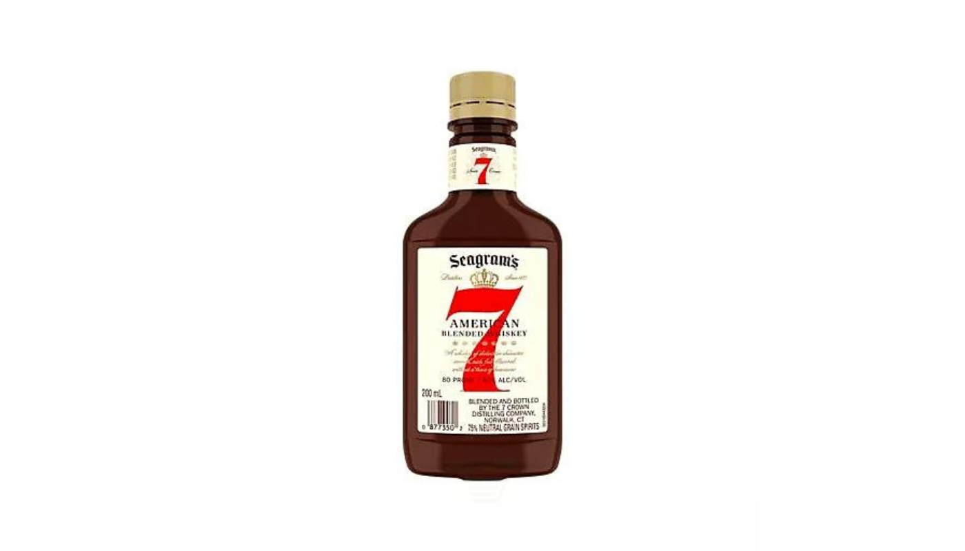 Order Seagram's 7 Crown Blended American Whiskey 200mL food online from M & M Liquor & Jr Market store, Anaheim on bringmethat.com