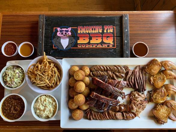 Order 6 Meats Sampler, 8-10 ppl food online from Smoking Pig Bbq Company store, San Jose on bringmethat.com