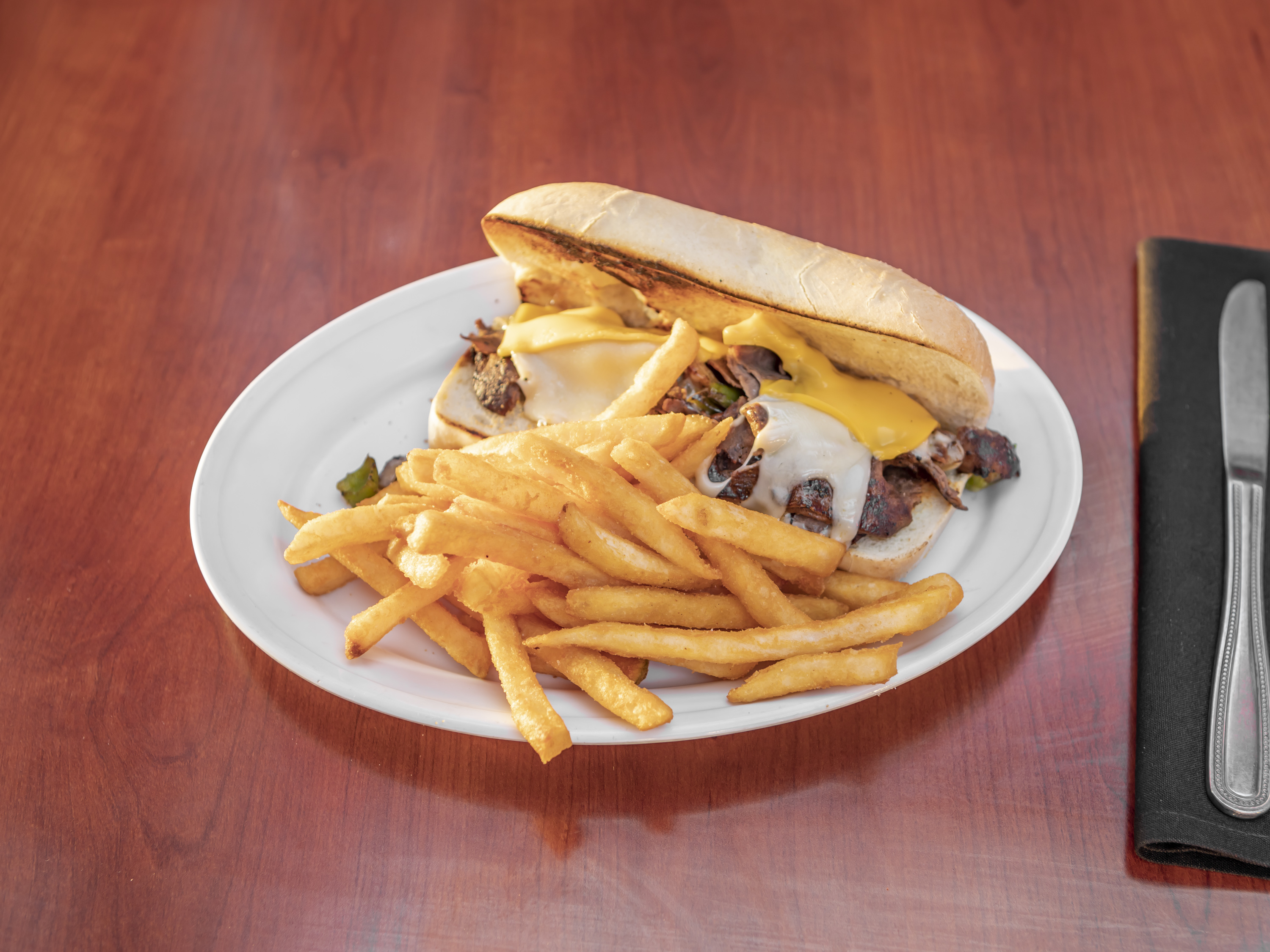 Order Philly Steak Sandwich food online from Firehouse Bar & Grill store, St. Louis on bringmethat.com