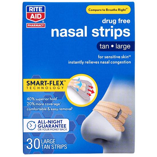 Order Rite Aid Tan Nasal Strips Large (30 ct) food online from Rite Aid store, Warren on bringmethat.com