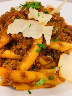 Order Penne with Meat Sauce food online from Casa Italiana store, Richmond on bringmethat.com