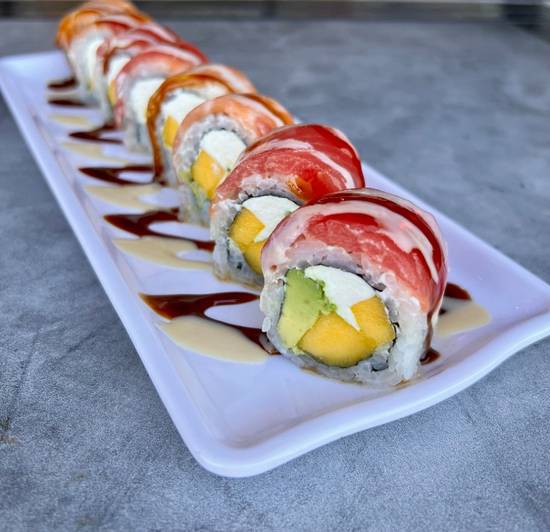 Order Mango & Tango Roll food online from Ichiban Japanese & Sushi Restaurant store, Brea on bringmethat.com