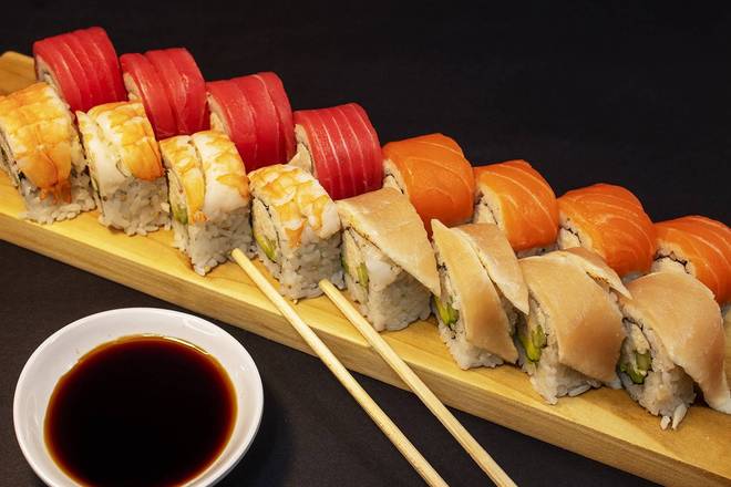 Order Sushi Sampler Rolls food online from Blue Fish Sushi & Teriyaki store, Huntington Park on bringmethat.com