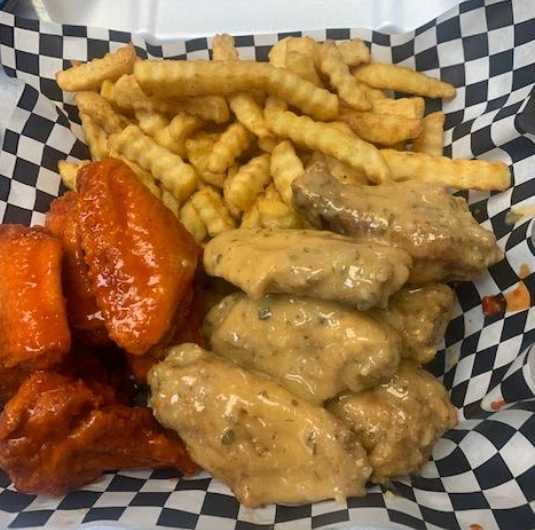Order 10 Wings with 1 Side and 1 Drink Combo food online from Wings Of The South store, Dallas on bringmethat.com