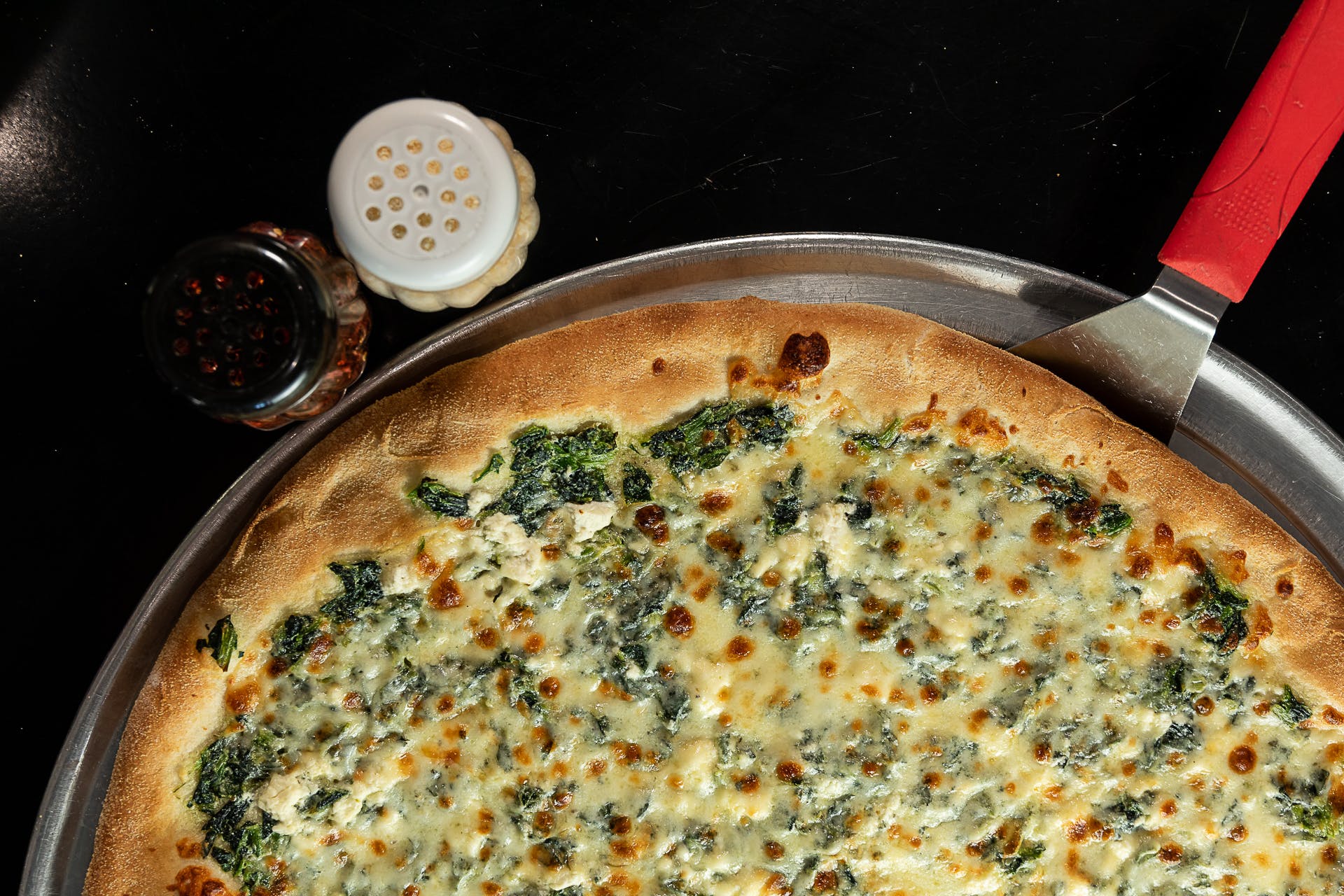 Order Spinach & Feta Pizza - 14" food online from Brick 3 Pizza store, Milwaukee on bringmethat.com
