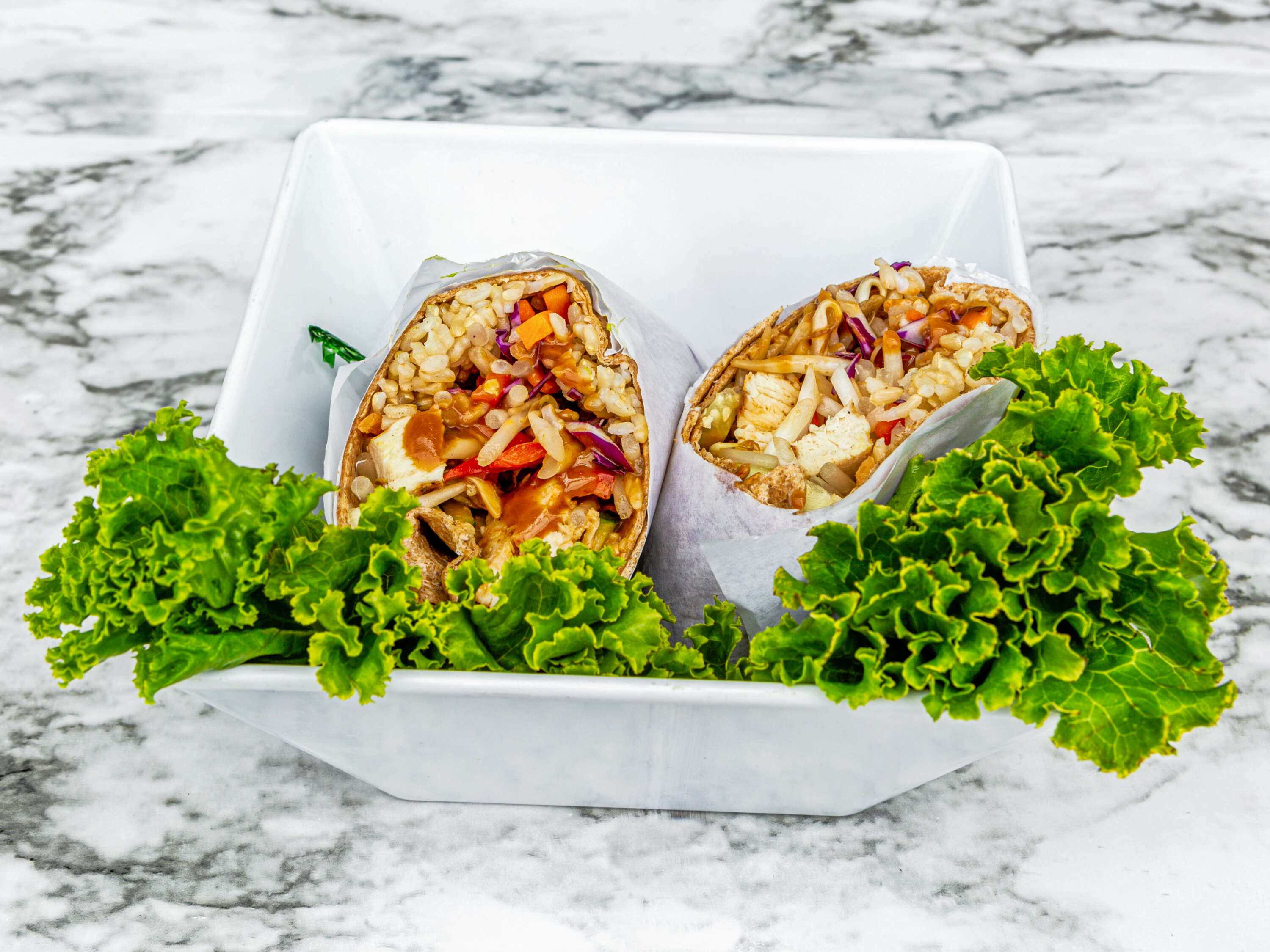 Order Thai Chicken Wrap food online from On A Roll Cafe store, San Diego on bringmethat.com