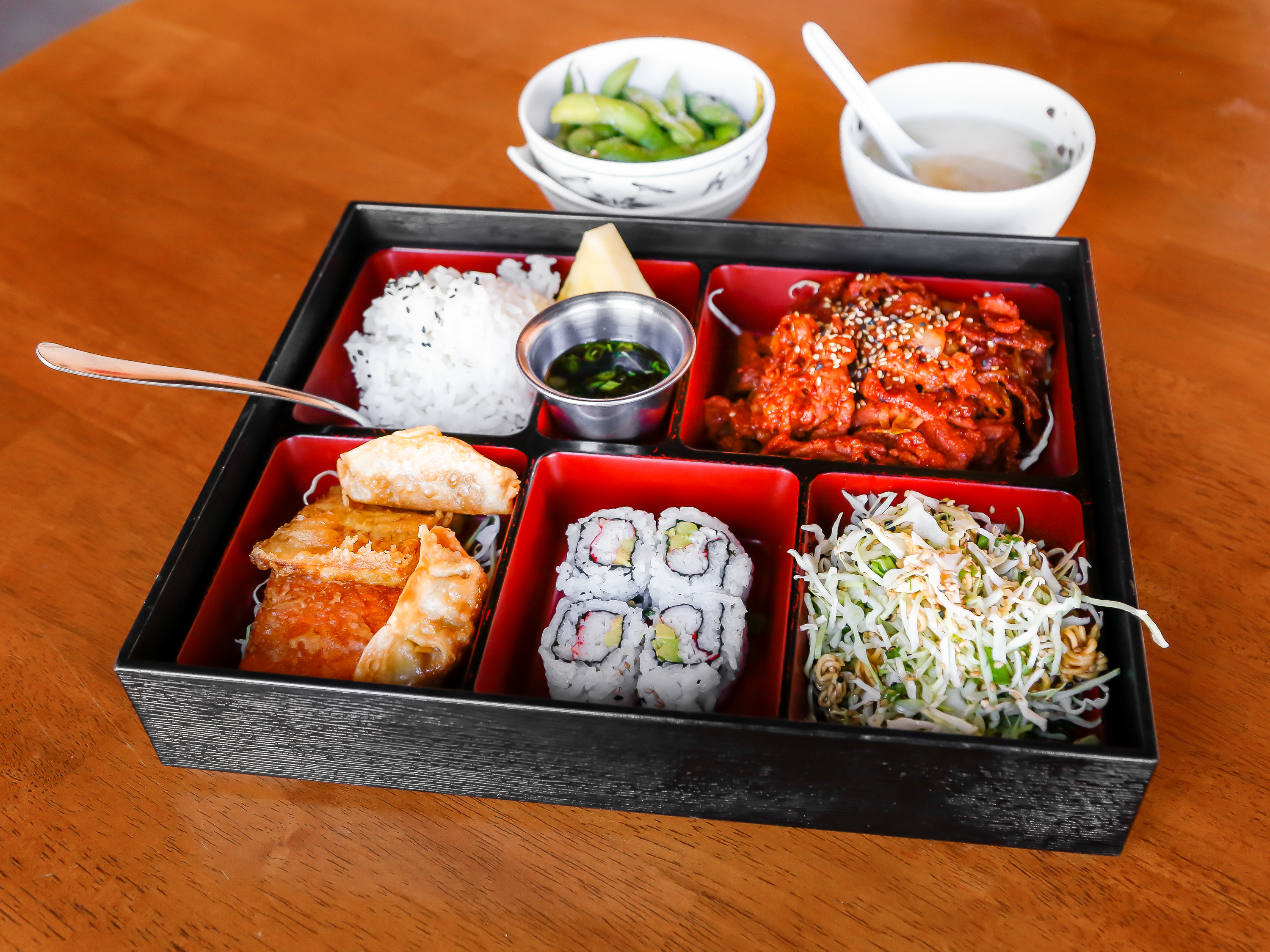 Order 23. Spicy Pork Bento food online from KitzMo Sushi store, Reno on bringmethat.com