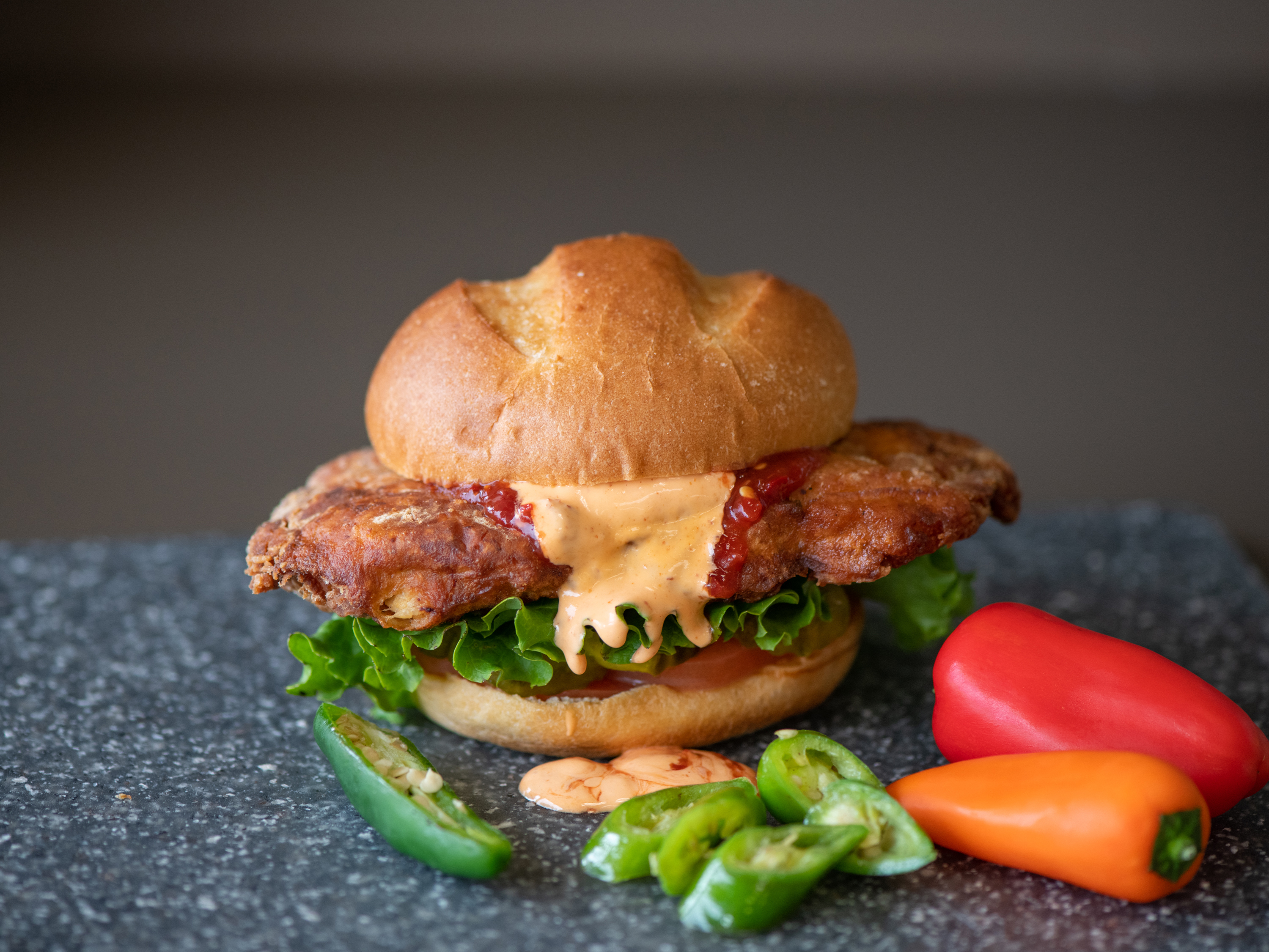 Order Crispy Chicken Sandwich food online from Burganic Hub store, Houston on bringmethat.com