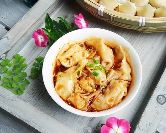 Order Wontons in Spicy Sauce food online from Northern Cafe Brentwood store, Los Angeles on bringmethat.com