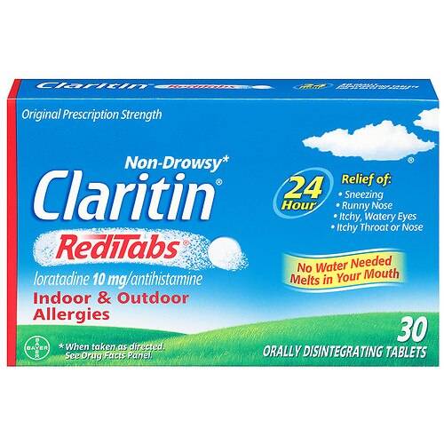 Order Claritin 24 Hour Allergy Relief RediTabs Orally Disintegrating Tablets - 30.0 ea food online from Walgreens store, Marietta on bringmethat.com