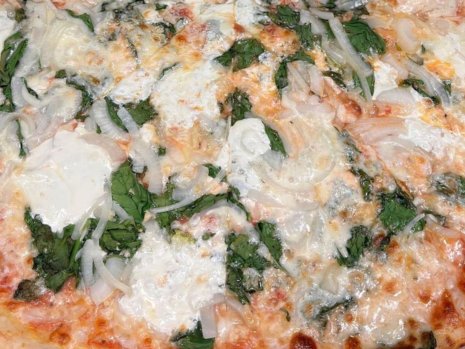Order #2 Fresh Spinach, Goat Cheese food online from Lisa's Family Pizzeria store, Wakefield on bringmethat.com