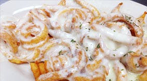 Order Seasoned Curly Cheese Fries - Appetizer food online from Bella Napoli Pizza & Restaurant store, Milford on bringmethat.com