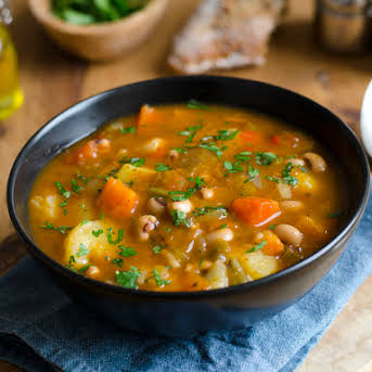 Order Fire Roasted Vegetable Soup food online from Six Corners Café store, North Bergen on bringmethat.com