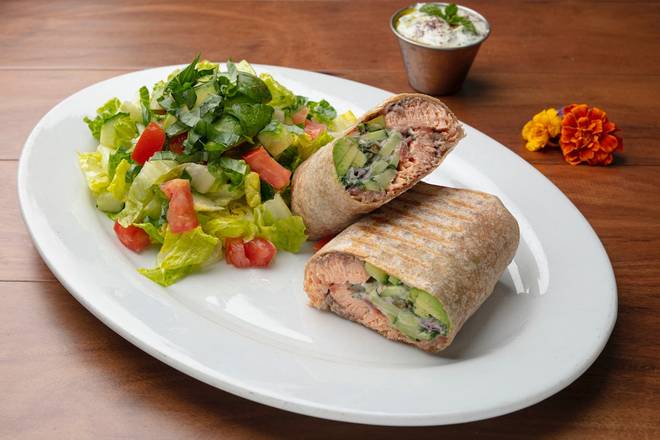 Order Salmon Wrap food online from Panini Kabob Grill store, San Diego on bringmethat.com