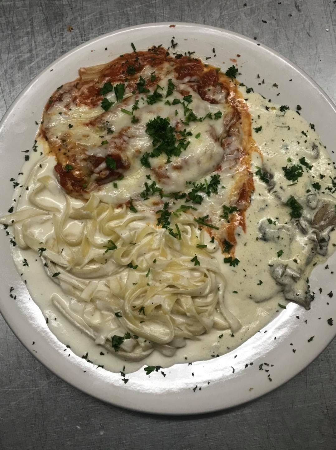 Order Grilled Chicken Alfredo - Specialties food online from Palermo's Family Italian & Greek Restaurant store, Conover on bringmethat.com