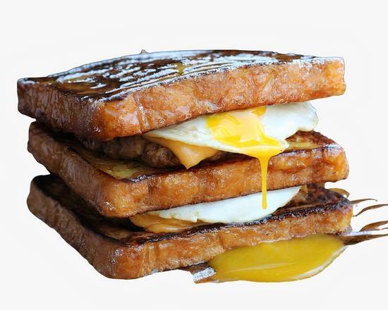Order Sausage Egg & Cheese French Toast Sandwich food online from The Counter store, San Mateo on bringmethat.com