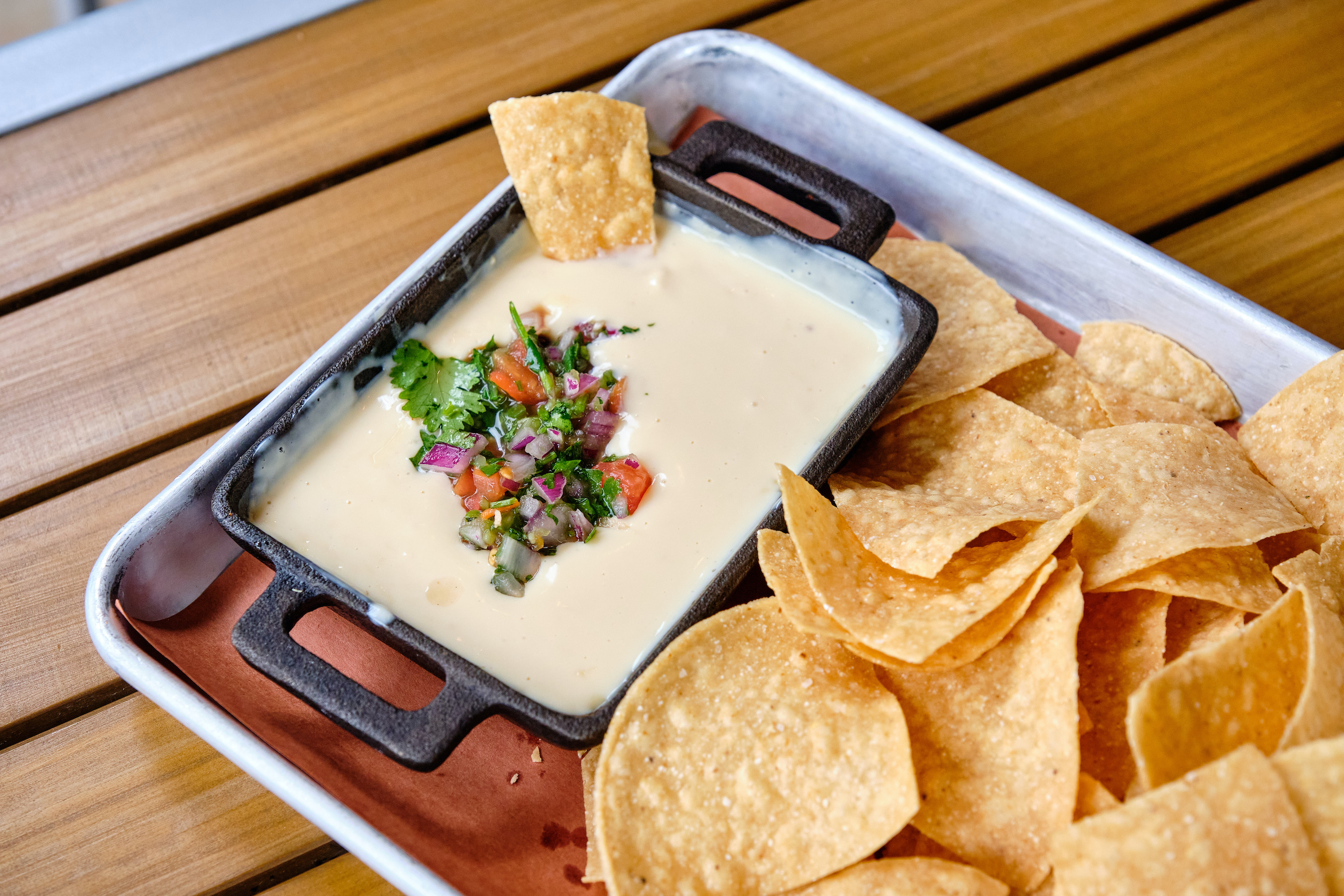 Order Queso Dip and Chips food online from Loyal Q And Brew store, Alpharetta on bringmethat.com