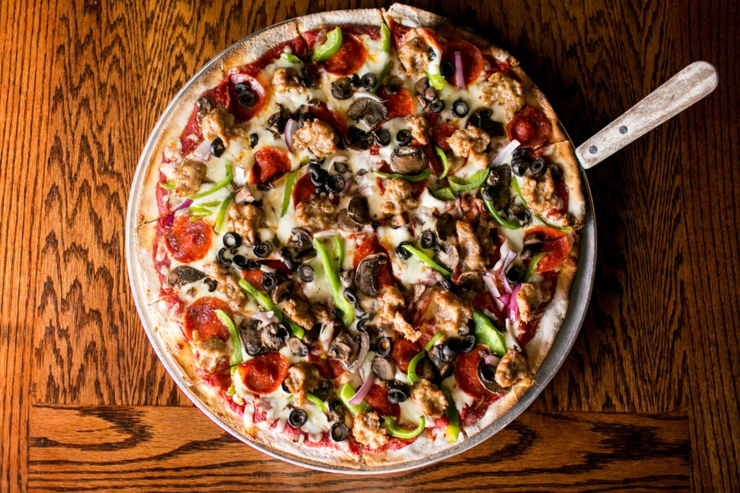 Order 14" Bombers Special Pizza food online from Buck & Honeys store, Sun Prairie on bringmethat.com
