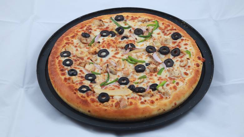 Order The Afghani Pizza food online from Two Hand Burger (22648 Mission Blvd store, Hayward on bringmethat.com