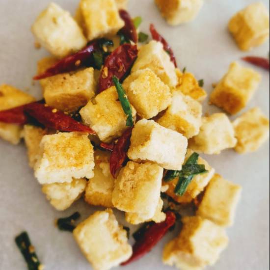 Order Salt n Pepper Fried Tofu food online from Babble Coffee And Boba Bar store, Oklahoma City on bringmethat.com