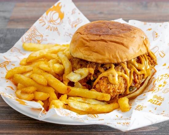 Order Original Fried Chicken Burger + Fries food online from Burgers And Shakes store, Old Bridge Township on bringmethat.com
