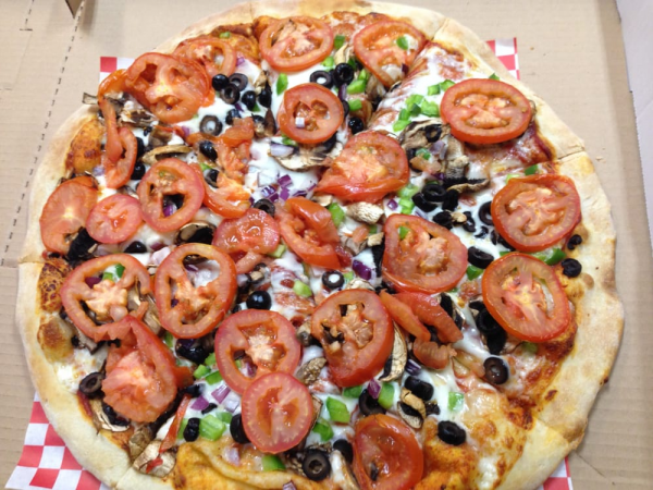Order Veggie Pizza food online from Cafe Bambino's store, Pasadena on bringmethat.com