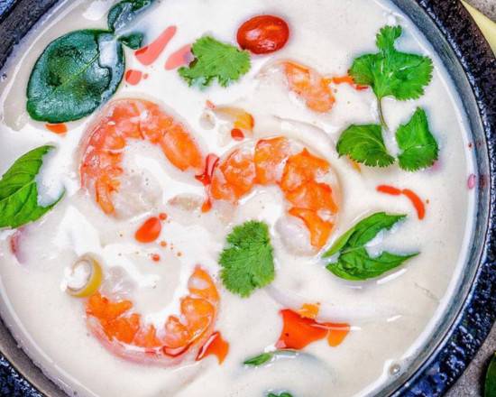 Order Tom Kha (Shrimp) (s) food online from Nidda Thai Cuisine store, Houston on bringmethat.com