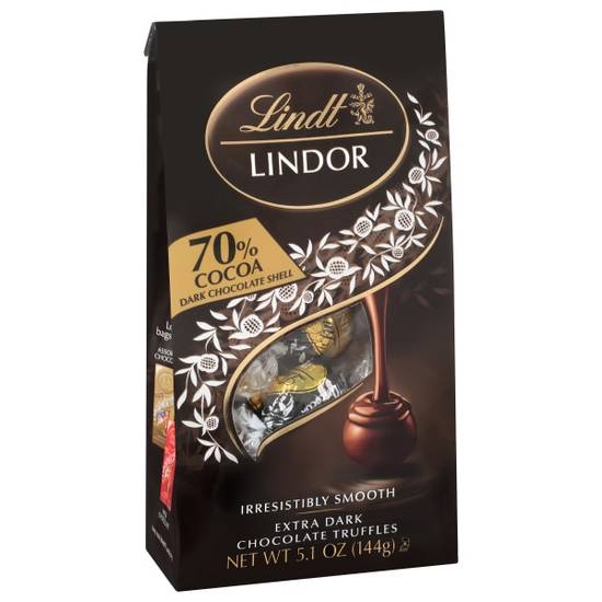 Order Lindt LINDOR 70% Extra Dark Chocolate Truffles, Chocolates with Smooth, Melting Truffle Center, 5.1 oz. Bag food online from Cvs store, AURORA on bringmethat.com