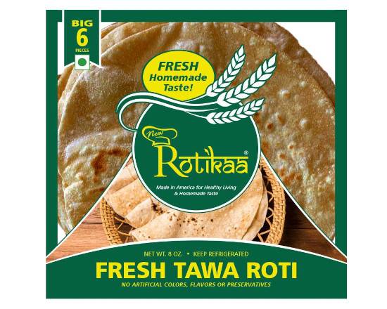 Order Big Tawa Roti (GREEN BAG) (6 pcs) food online from New Rotikaa Foods store, Iselin on bringmethat.com