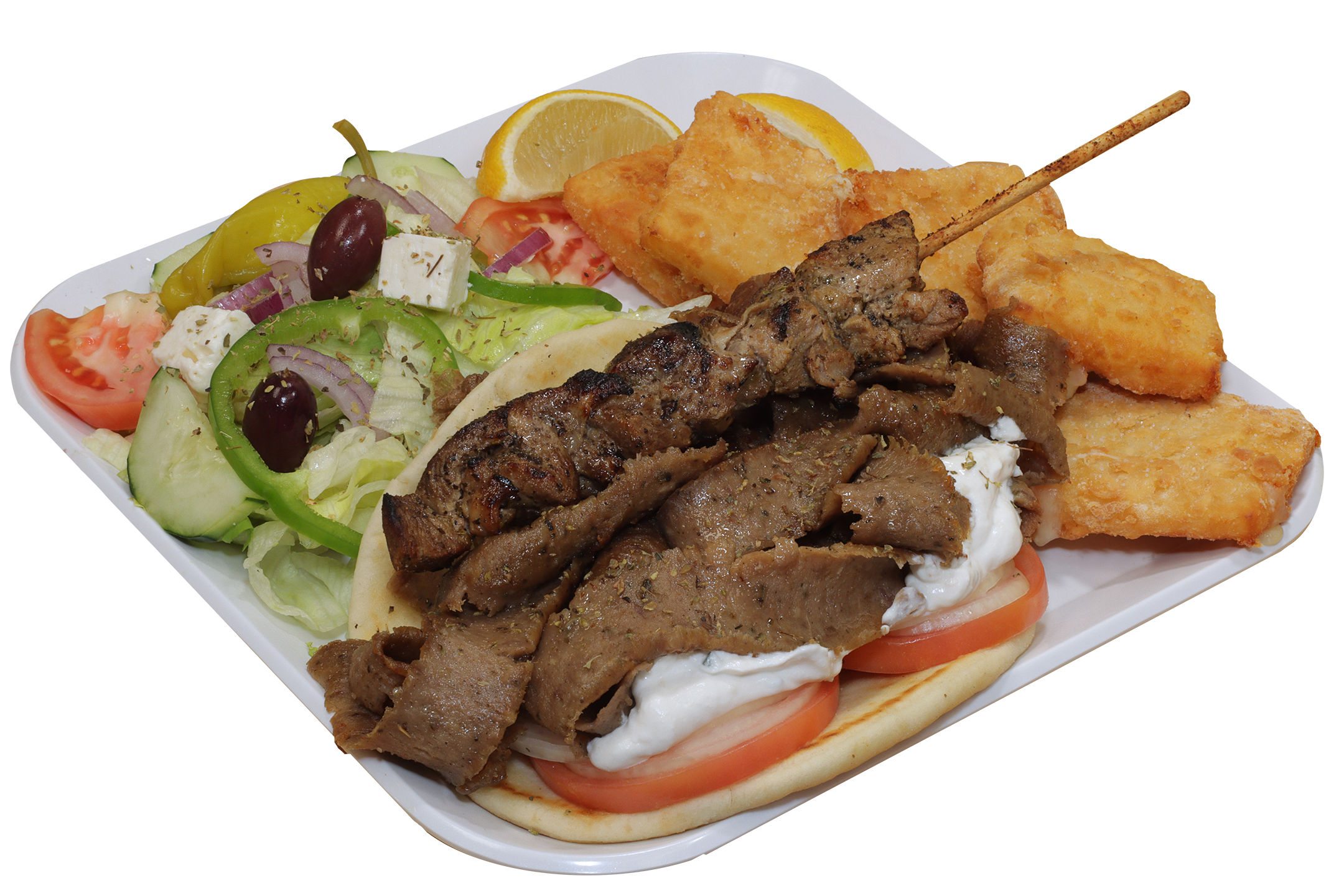 Order The Hungry Greek Dinner food online from Flips Beef of Glen Ellyn store, Glen Ellyn on bringmethat.com