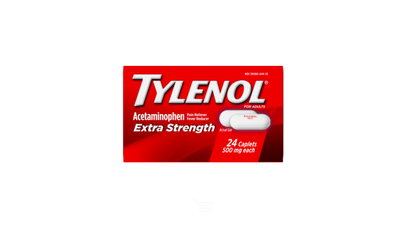 Order Tylenol Acetominophen 24 CT Extra Strength 500mg food online from Plaza Market store, Baldwin Park on bringmethat.com