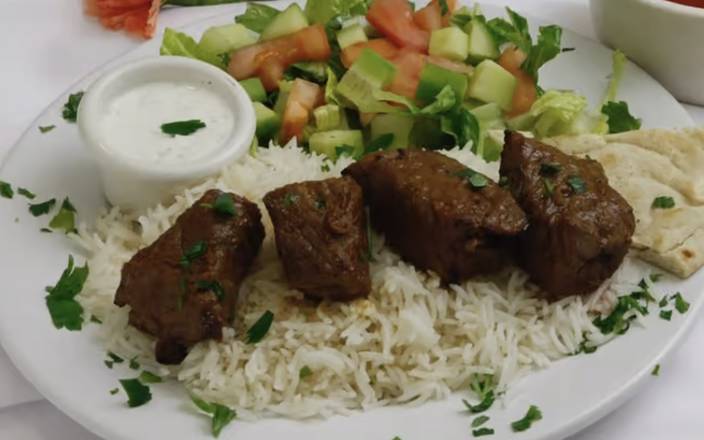 Order Beef Kebob food online from Sophie Mediterranean Grill store, San Jose on bringmethat.com