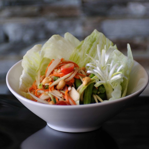Order Som Tum Salad food online from Little Thai Kitchen store, Greenwich on bringmethat.com