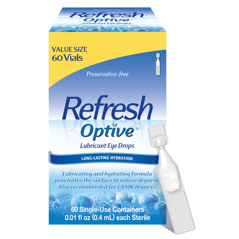 Order Refresh Optive Eye Drop Vials for Sensitive Eyes - 0.01 fl oz, 60 ct food online from Rite Aid store, MILLER PLACE on bringmethat.com