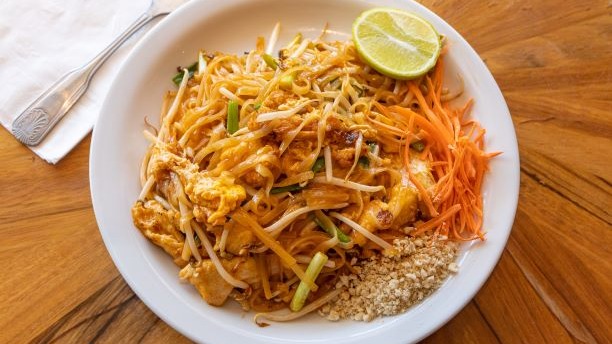 Order 46a. Pad Thai food online from Peppers Thai Cuisine store, Palm Desert on bringmethat.com
