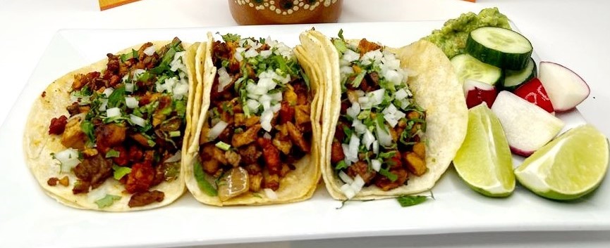 Order TACOS CAMPECHANOS (3PC LG SIZE) food online from Blue Agave Restaurant Bar store, Brooklyn on bringmethat.com