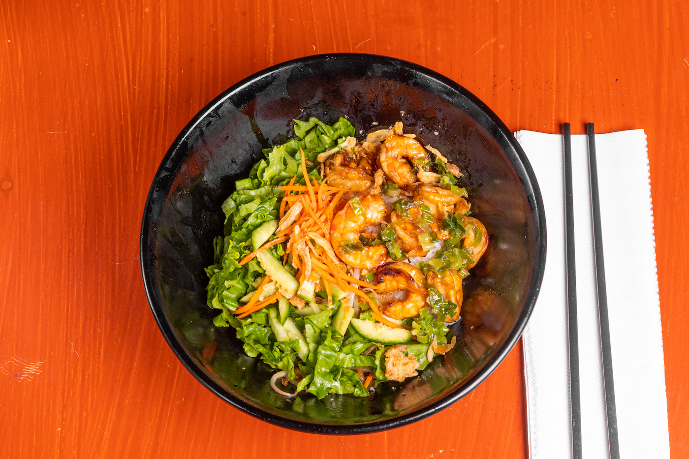 Order Grilled Shrimp Bowl food online from Rice Noodle Bowls store, Monrovia on bringmethat.com
