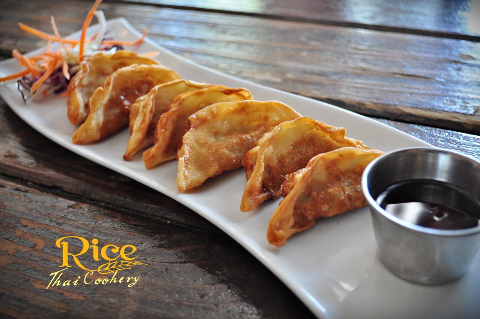 Order 7 Piece Pot Stickers food online from Rice Thai Cookery store, Portland on bringmethat.com
