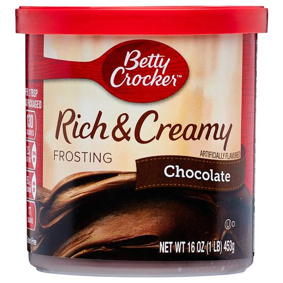 Order Betty Crocker Rich and Creamy Chocolate Frosting 16oz food online from Everyday Needs by Gopuff store, Stamford on bringmethat.com