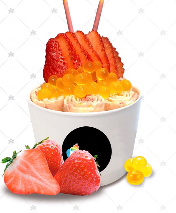 Order R23. Strawberry Sunset Ice Cream food online from Ice And Fire Ice Cream store, Milford on bringmethat.com