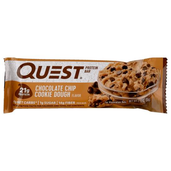 Order Quest Chocolate Chip Cookie Dough Protein Bar 2.1oz food online from Casey store, Cedar Rapids on bringmethat.com