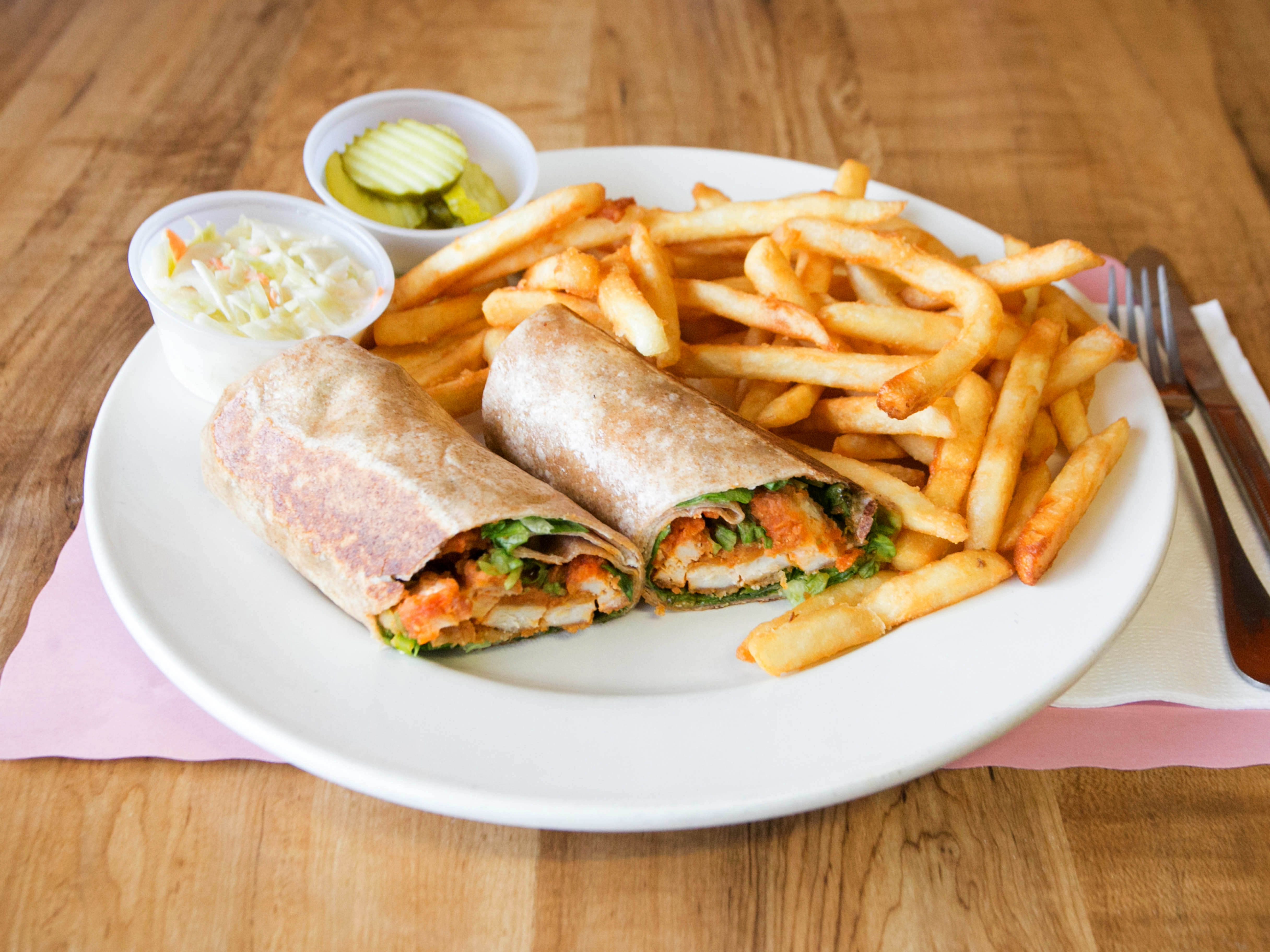 Order BBQ Chicken Wrap food online from Empire Pizza store, Meriden on bringmethat.com