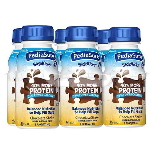 Order PediaSure SideKicks Kids Protein Shake to Help Kids Grow Chocolate - 8.0 fl oz x 6 pack food online from Walgreens store, GLENWOOD SPRINGS on bringmethat.com