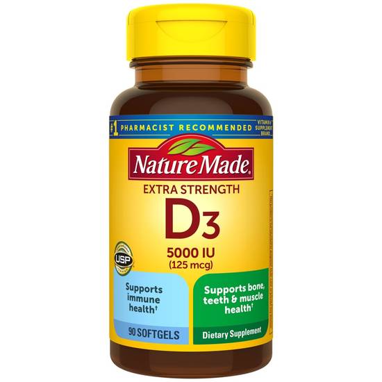 Order Nature Made D3 5000IU Softgels (90 ct) food online from Rite Aid store, Palm Desert on bringmethat.com